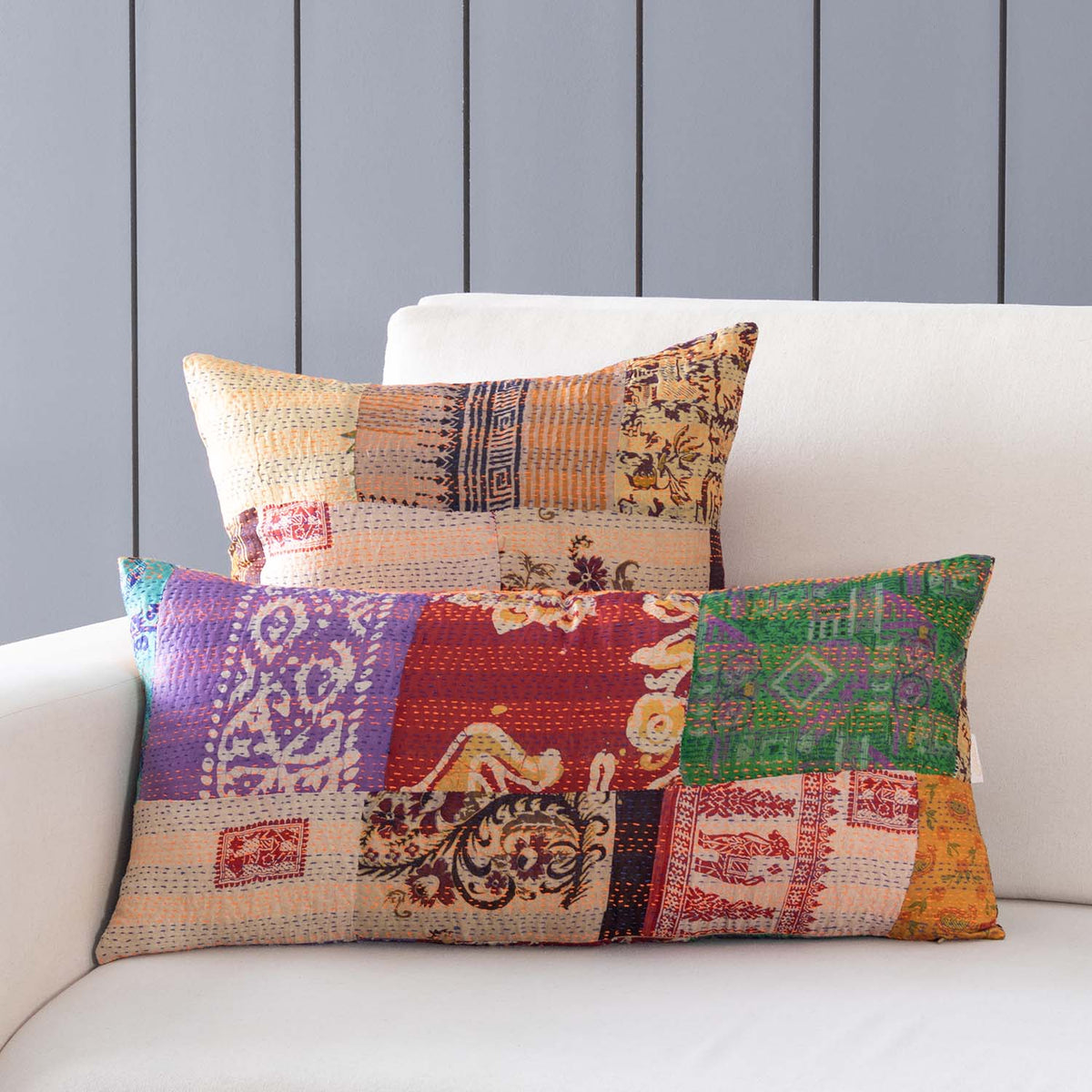 PatchWork Kantha Cushion Cover - Set of 2