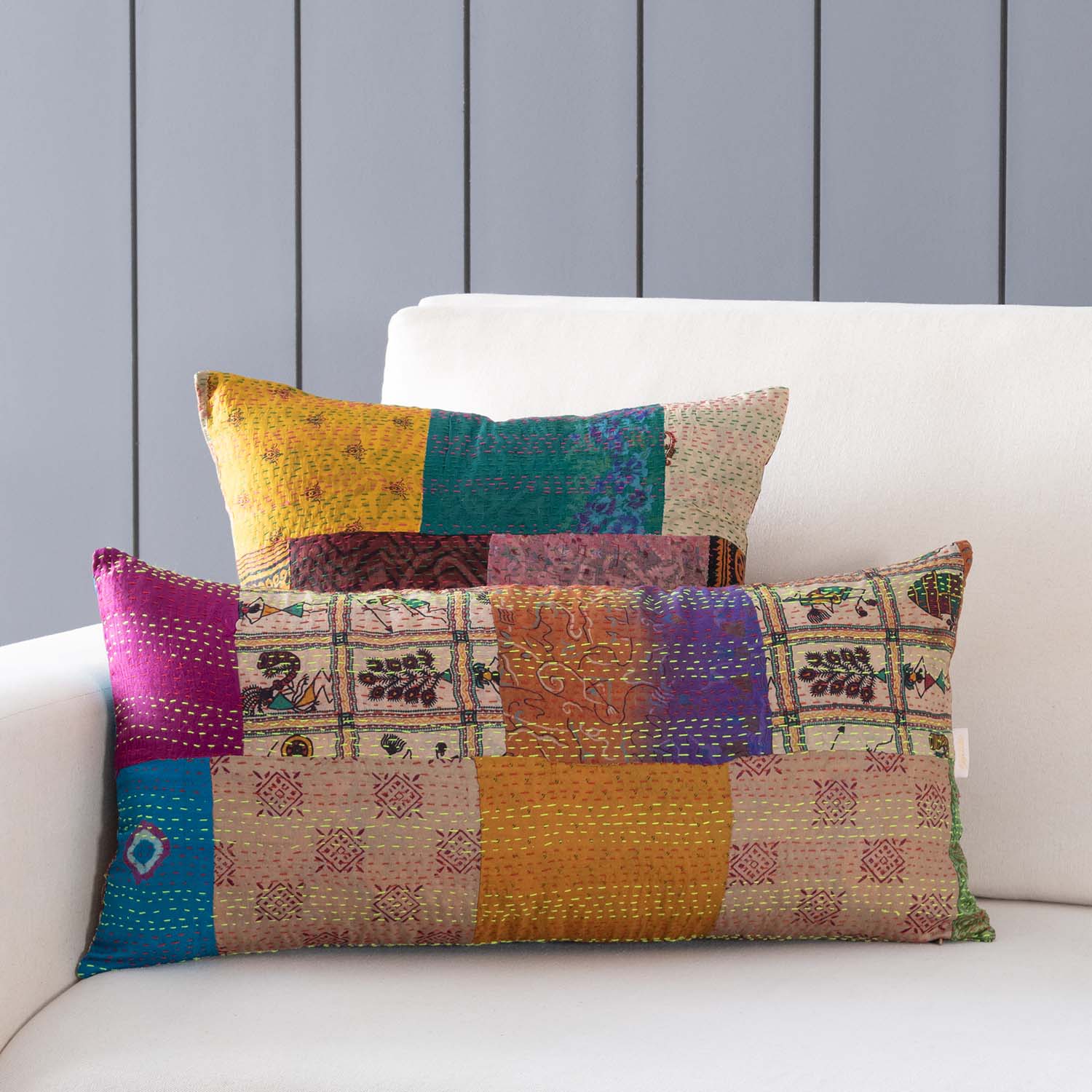 PatchWork Kantha Cushion Cover - Set of 2