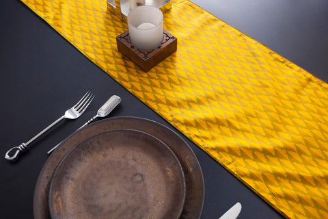 Spring Silk Table Runner, Yellow - Eyaas