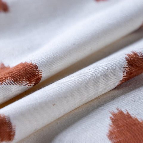 Upholstery Fabric White & Rust Ikat - Handloom 20x20 - Eyaas