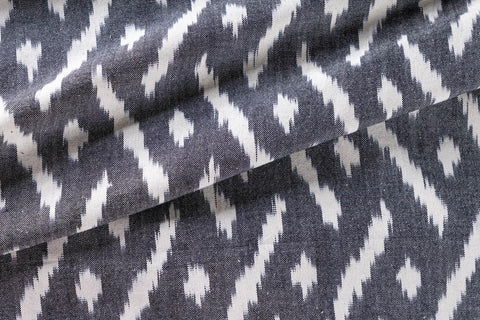 Upholstery Fabric Dark Grey & White Ikat, 20x20 - Eyaas