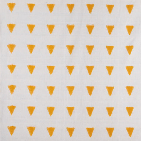 Upholstery Fabric White & Yellow - Handloom Ikat 20x20 - Eyaas
