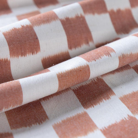 Upholstery Fabric Brown & White - Double Ikat 20x20 - Eyaas