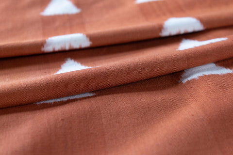 Upholstery Fabric Rust & White - Ikat Cotton 20x20 - Eyaas