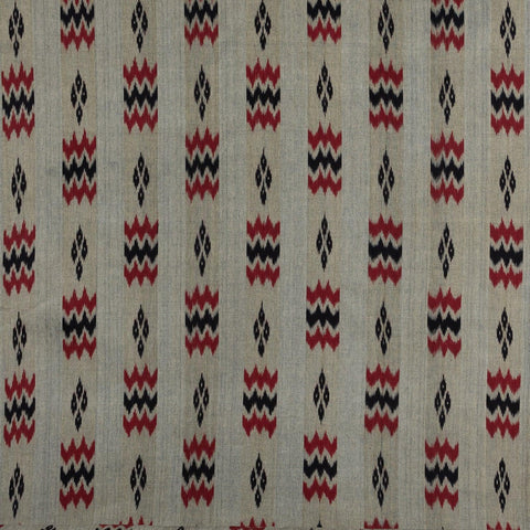 Upholstery Fabric Grey, Red & Black - Ikat 20x20 - Eyaas