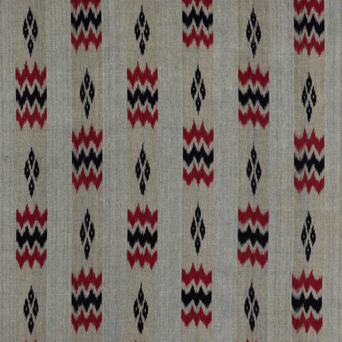Upholstery Fabric Grey, Red & Black - Ikat 20x20 - Eyaas