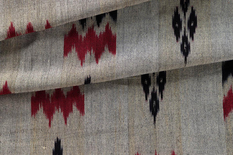 Upholstery Fabric Grey, Red & Black - Ikat 20x20 - Eyaas
