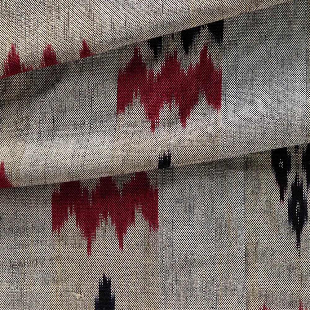 Upholstery Fabric Grey, Red & Black - Ikat 20x20 - Eyaas