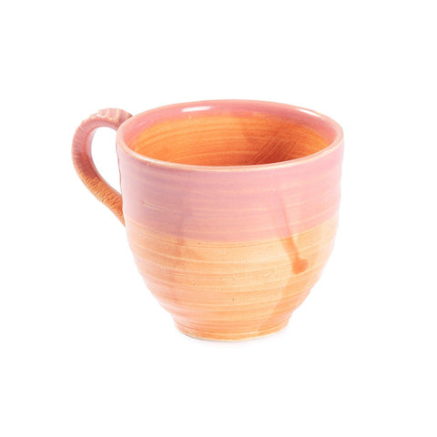Stoneware Ceramic Mug, 250 ml. Pink & Orange - Eyaas