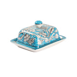 Hand Painted Ceramic Butter Dish - 7x5.5