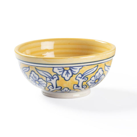 Hand Painted Ceramic Bowl 3x5 Inches, Yellow - Eyaas