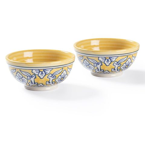 Hand Painted Ceramic Bowl 3x5 Inches, Yellow - Eyaas