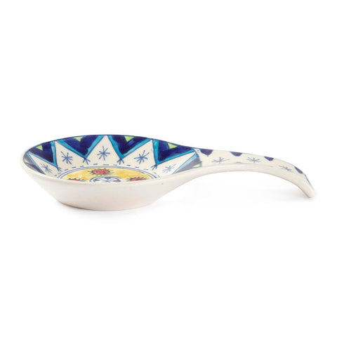 Ceramic Spoon Rests - 9x5.5, Indigo & Yellow - Eyaas