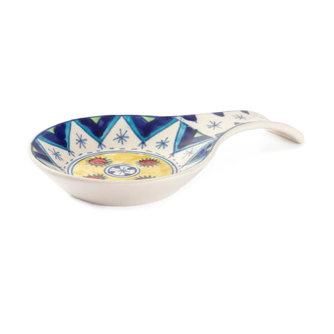 Ceramic Spoon Rests - 9x5.5, Indigo & Yellow - Eyaas