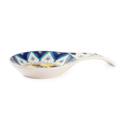 Ceramic Spoon Rests - 9x5.5, Indigo & Yellow - Eyaas