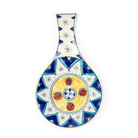 Ceramic Spoon Rests - 9x5.5, Indigo & Yellow - Eyaas