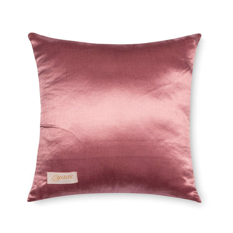 Pink Mashru Embroidered Cushion Cover 12x12 - Eyaas