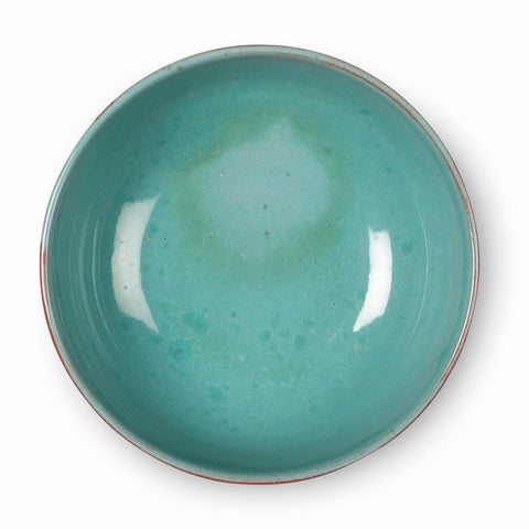 Glazed Terracotta Bowl - 6 Inches, Turquoise - Eyaas