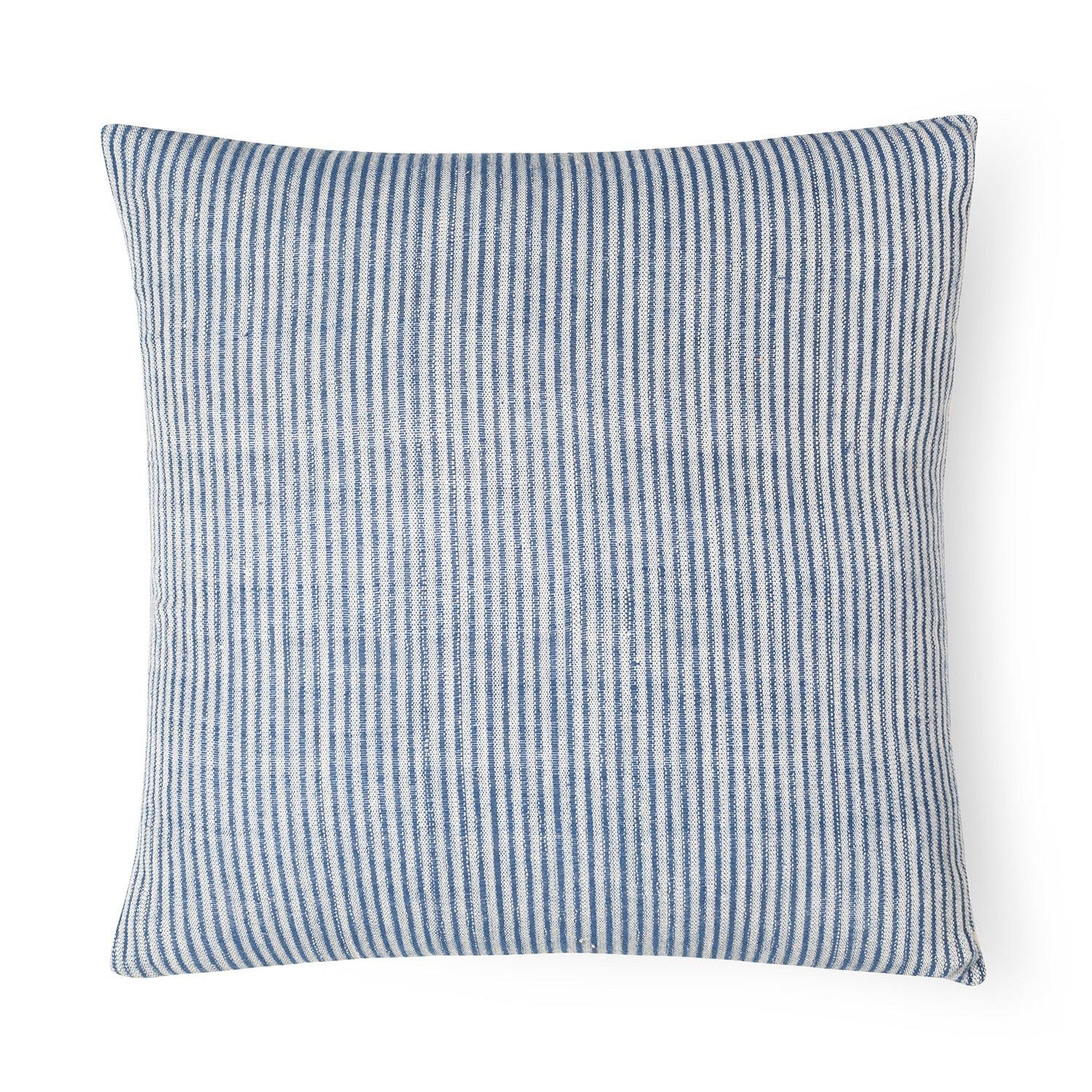 Back view of the handwoven cotton cushion cover with concealed closure